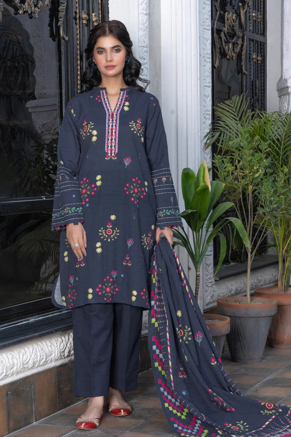 3PC Printed Unstitched Khaddar Suit KKH-3012 Printed KHAS STORES