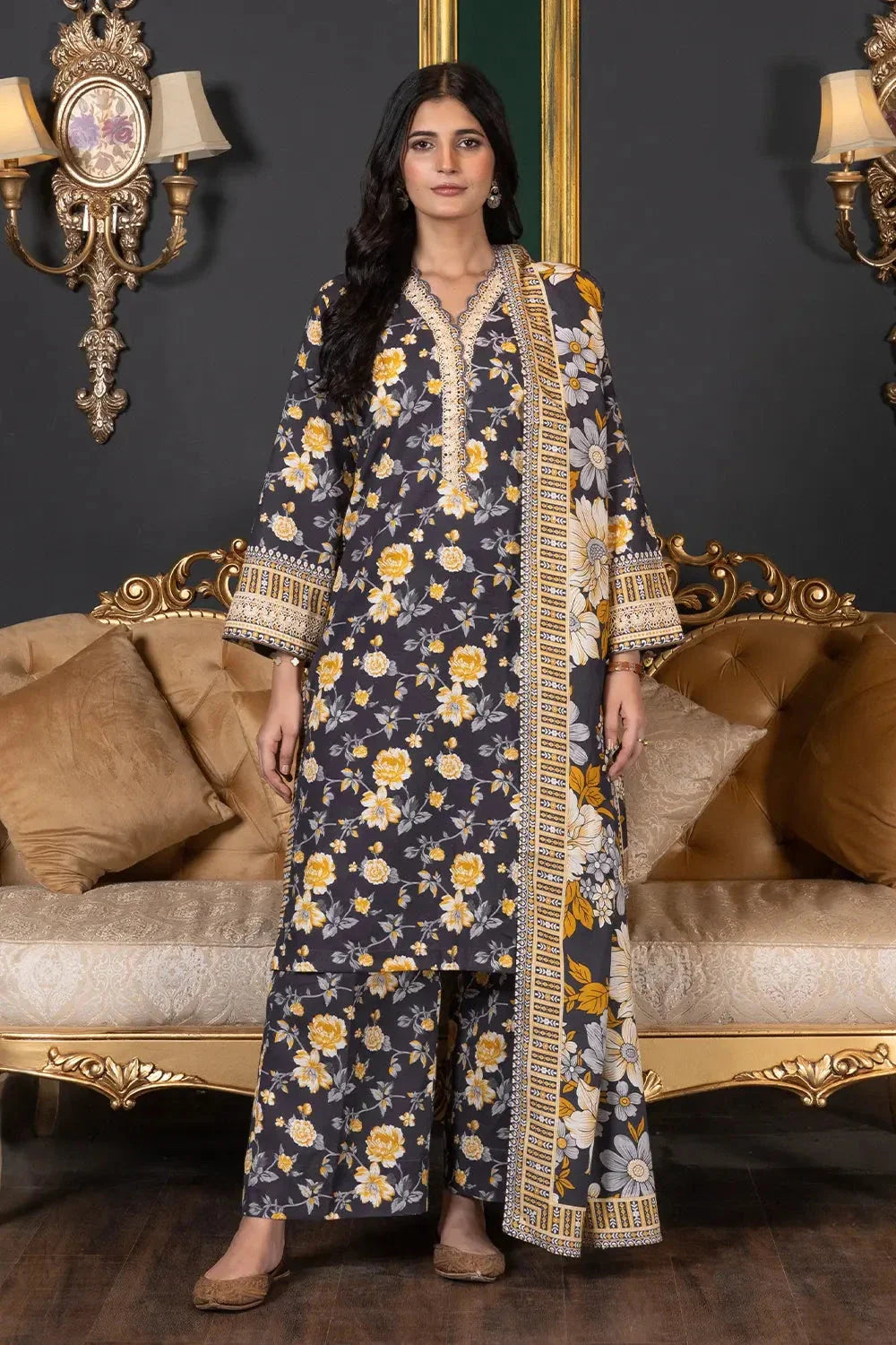 3PC Printed Unstitched Khaddar Suit KKH-3021 Printed KHAS STORES