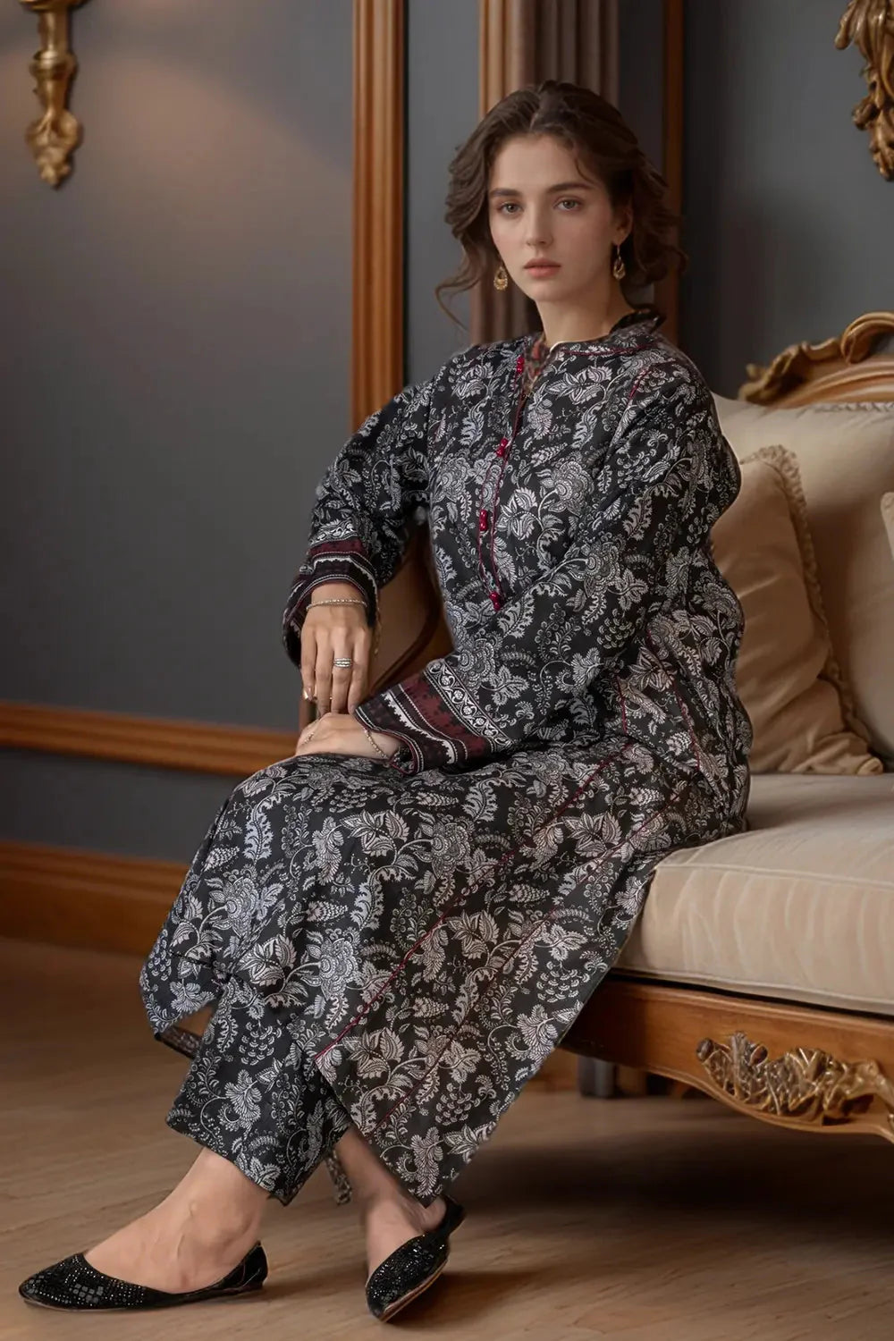 3PC Printed Unstitched Khaddar Suit KKH-3023 Printed KHAS STORES