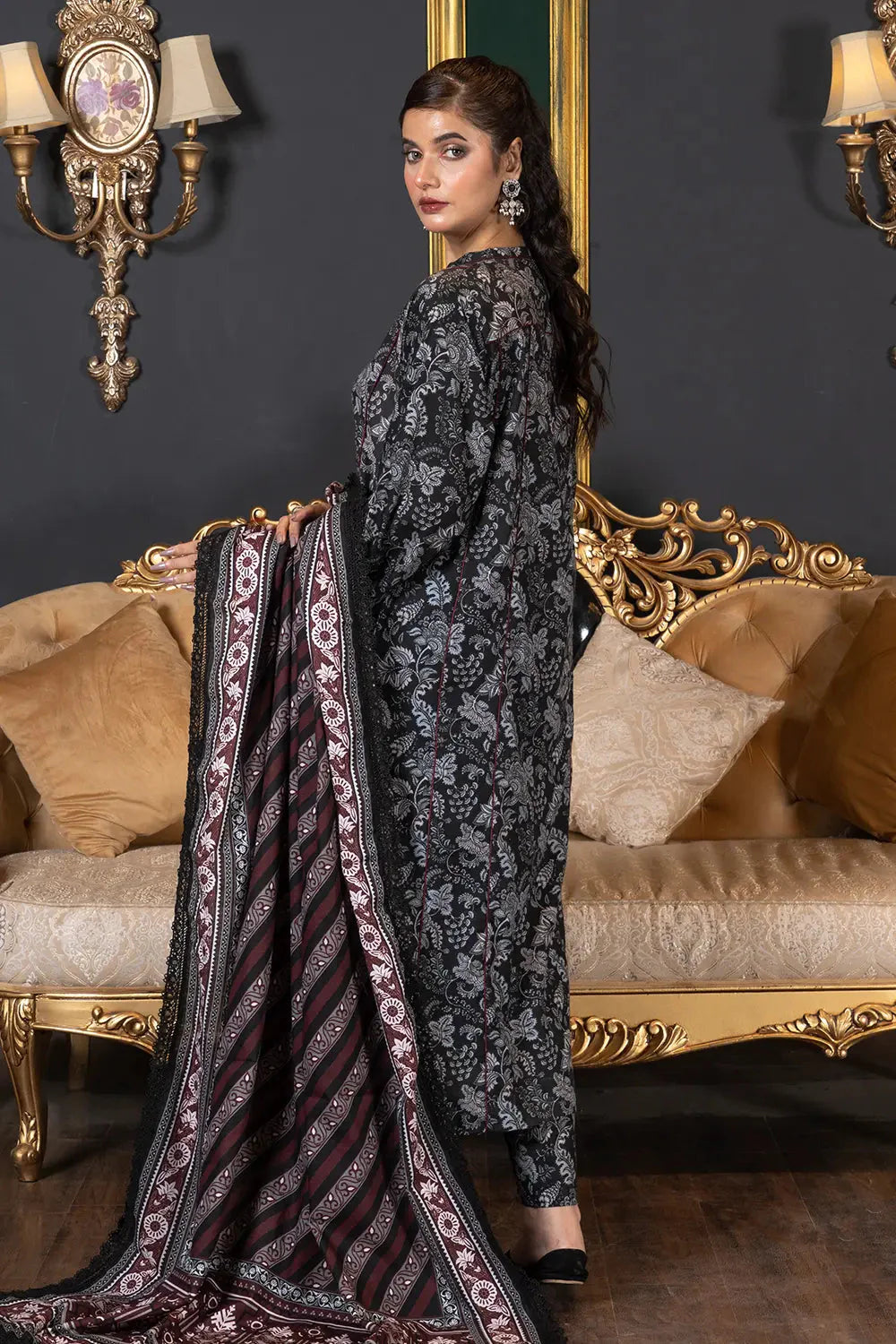 3PC Printed Unstitched Khaddar Suit KKH-3023 Printed KHAS STORES