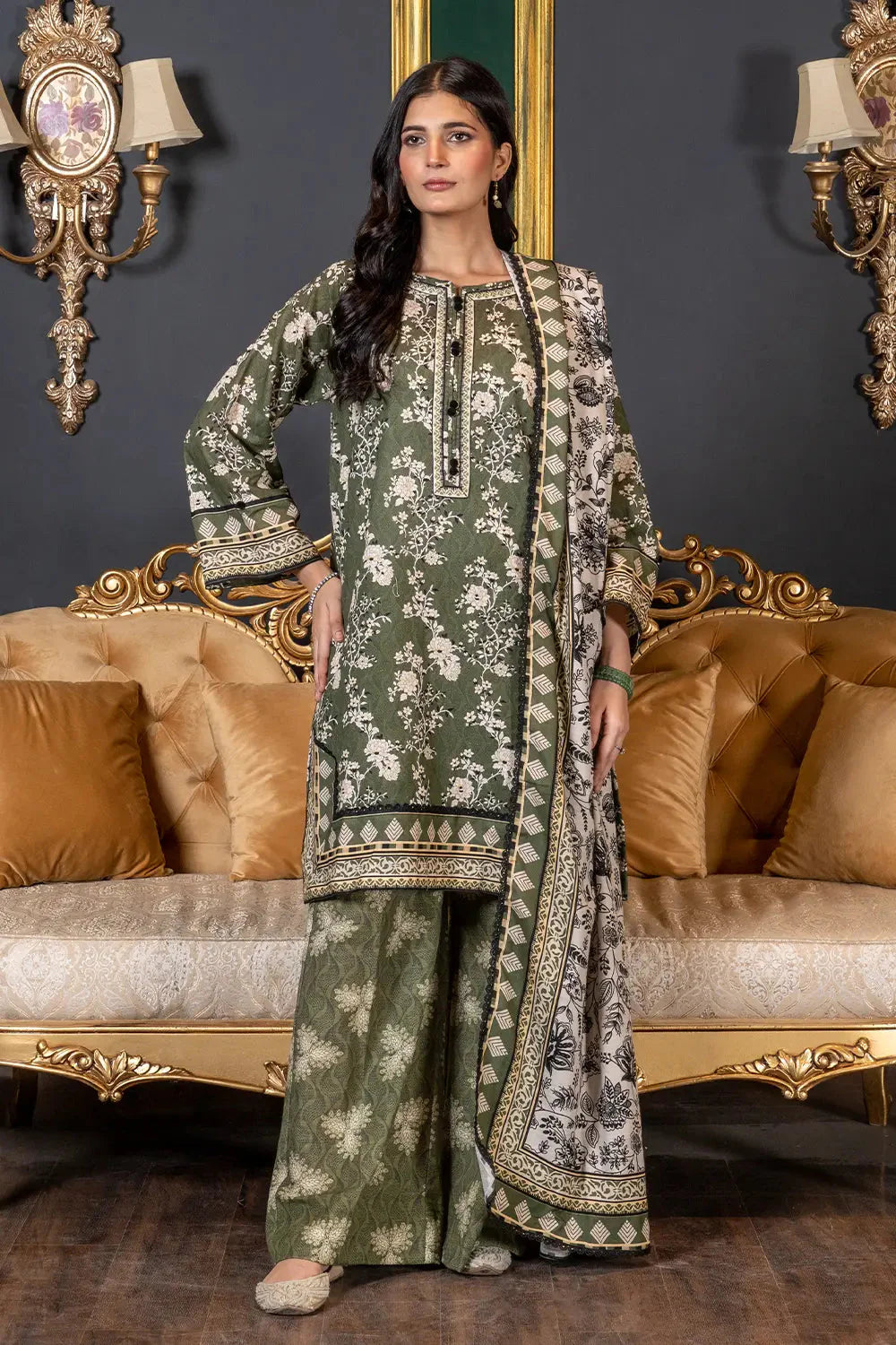 3PC Printed Unstitched Khaddar Suit KKH-3025 Printed KHAS STORES