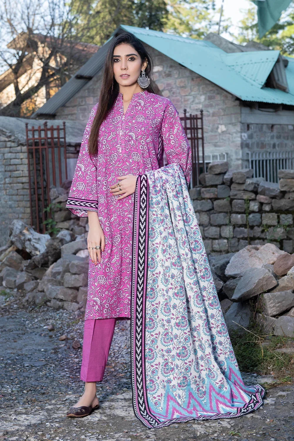 3PC Printed Unstitched Khaddar Suit KKH-3561 Printed KHAS STORES