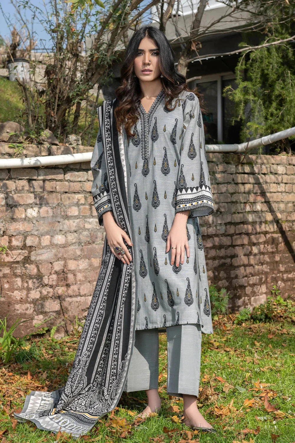 3PC Printed Unstitched Khaddar Suit KKH-3566 Printed KHAS STORES