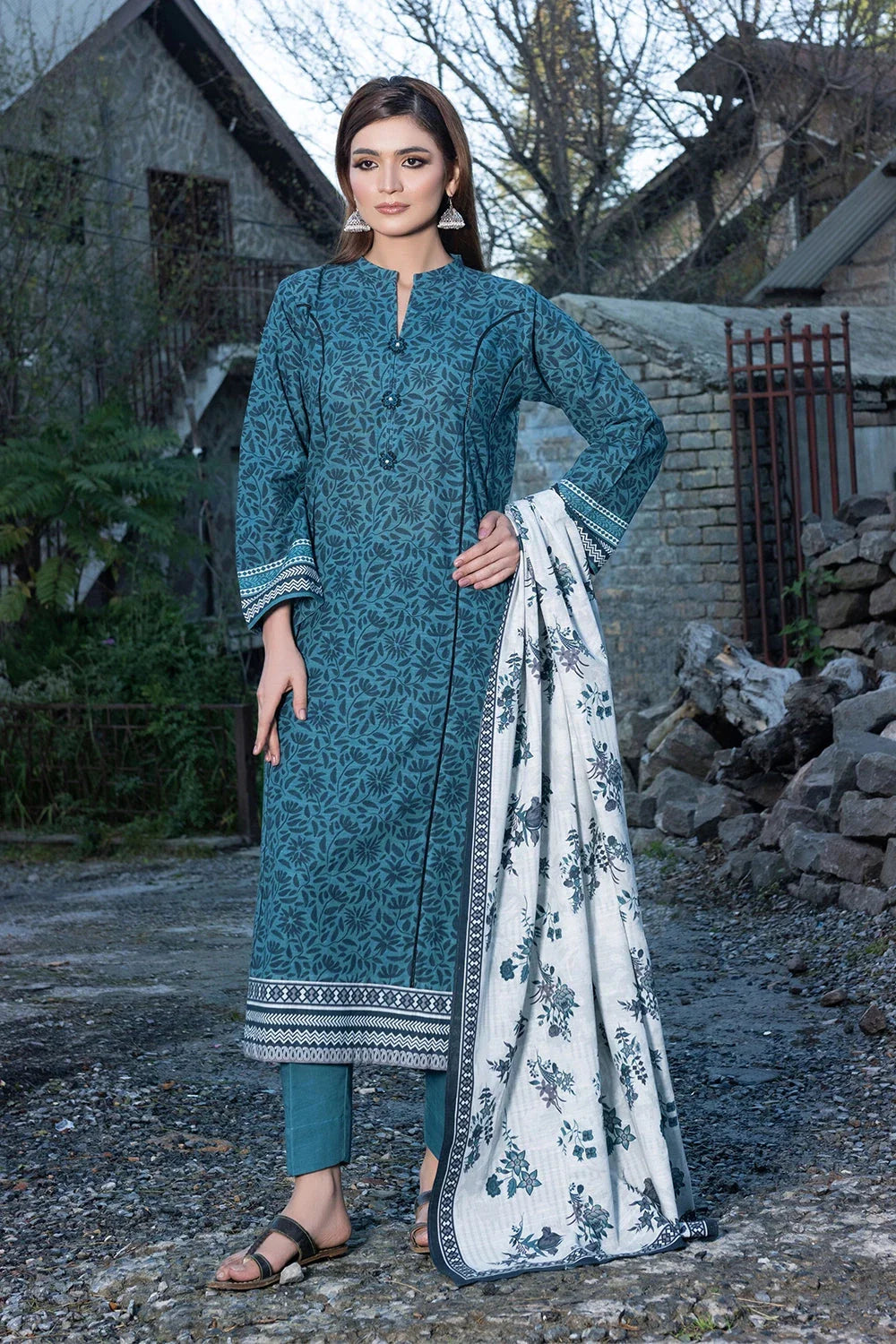3PC Printed Unstitched Khaddar Suit KKH-3567 Printed KHAS STORES