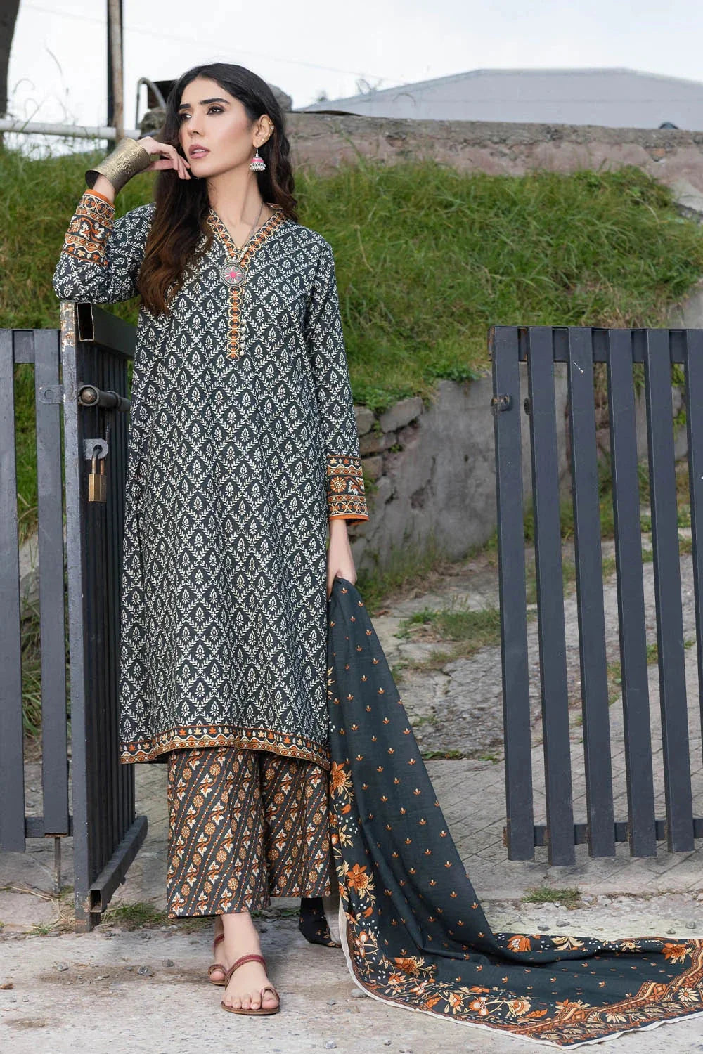 3PC Printed Unstitched Khaddar Suit KKH-3573 Printed KHAS STORES