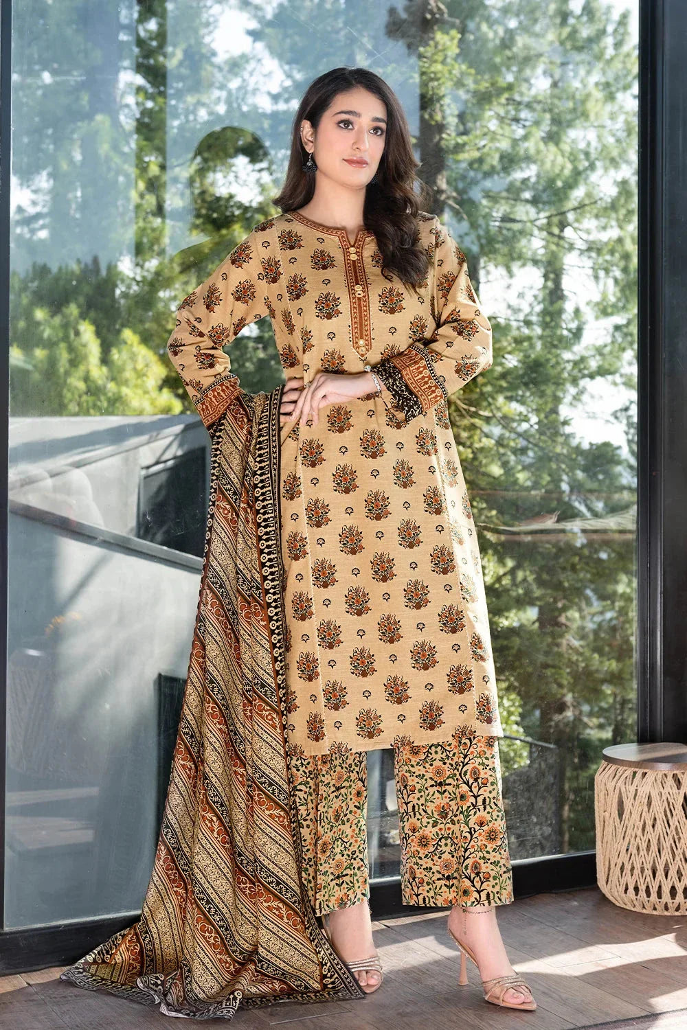 3PC Printed Unstitched Khaddar Suit KKH-3577 Printed KHAS STORES