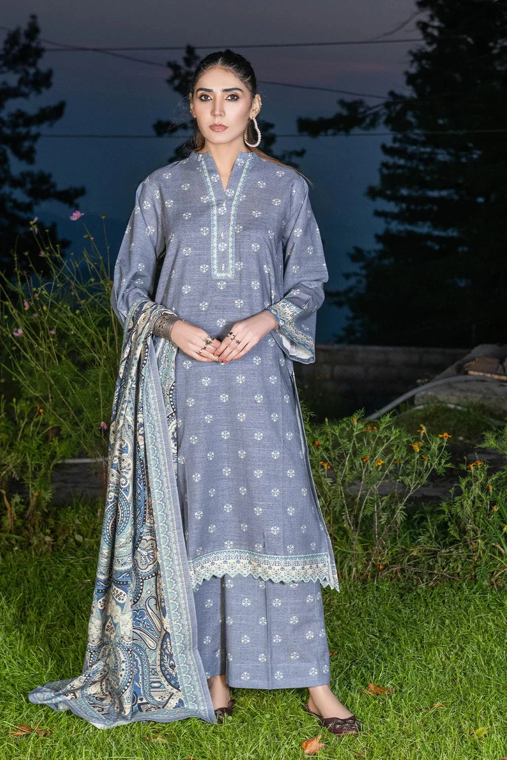 3PC Printed Unstitched Khaddar Suit KKH-3578 Printed KHAS STORES