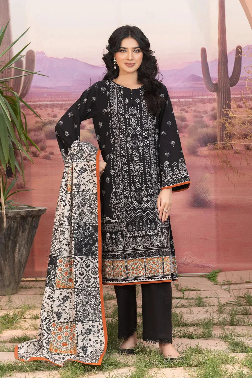 3PC Printed Unstitched Khaddar Suit KKH-3654 Printed KHAS STORES