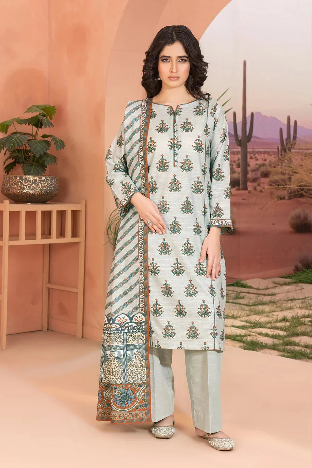 3PC Printed Unstitched Khaddar Suit KKH-3655 Printed KHAS STORES
