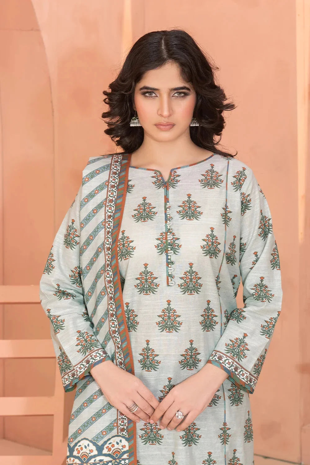 3PC Printed Unstitched Khaddar Suit KKH-3655 Printed KHAS STORES