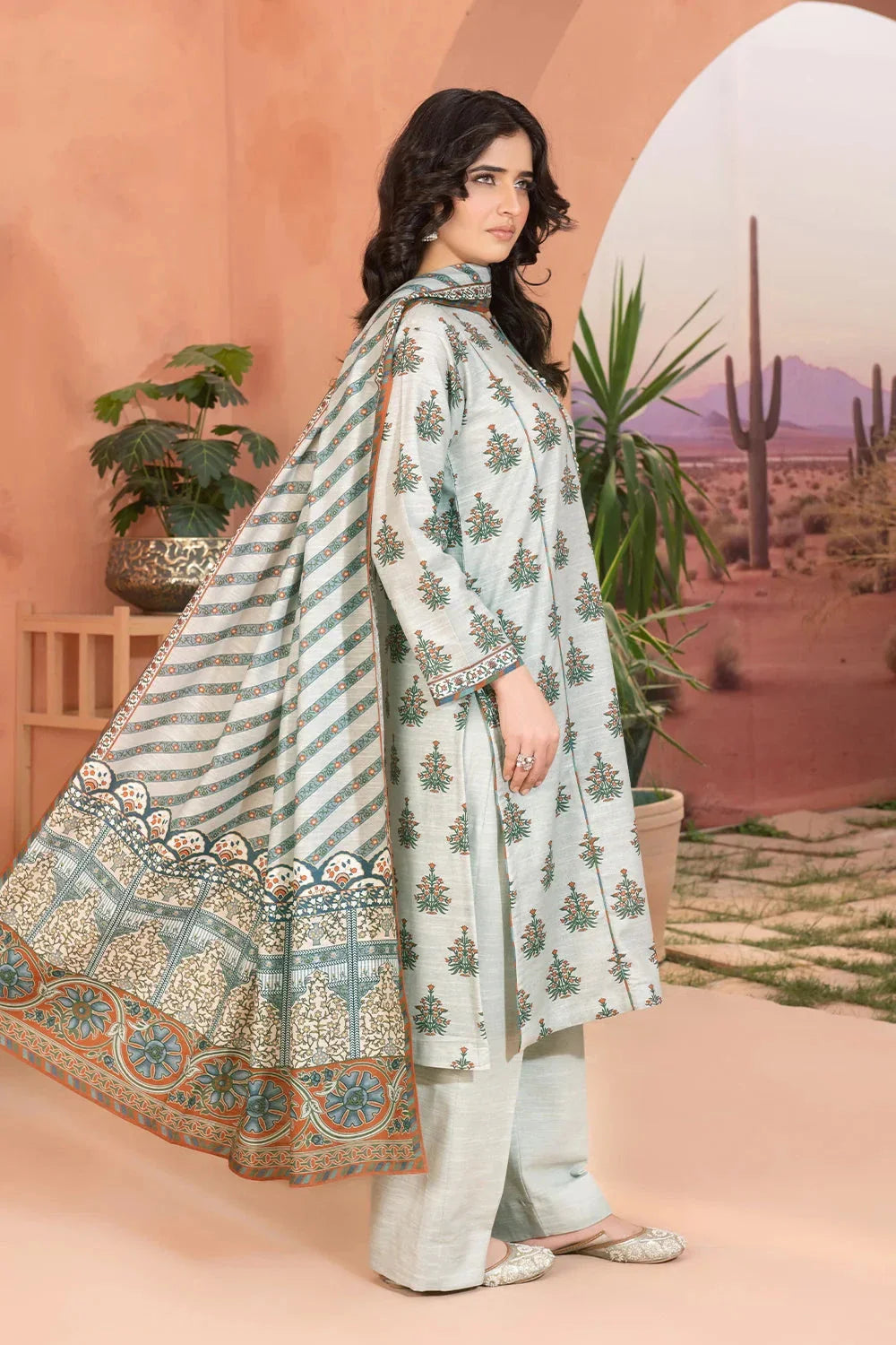 3PC Printed Unstitched Khaddar Suit KKH-3655 Printed KHAS STORES