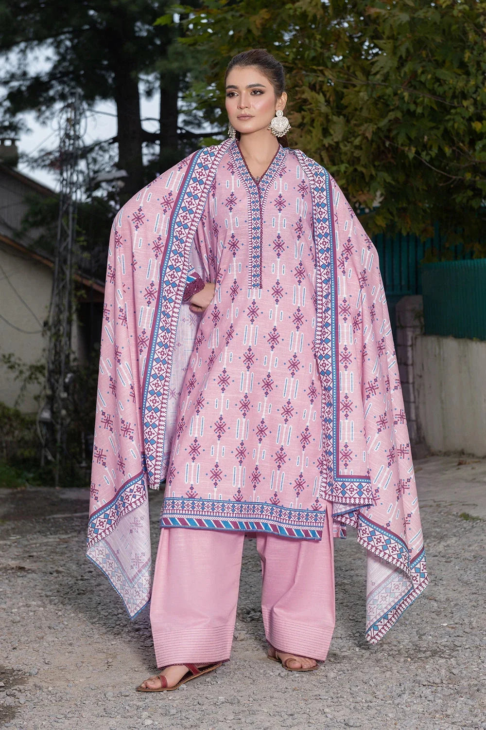 3PC Printed Unstitched Khaddar Suit KKH-3669 Printed KHAS STORES
