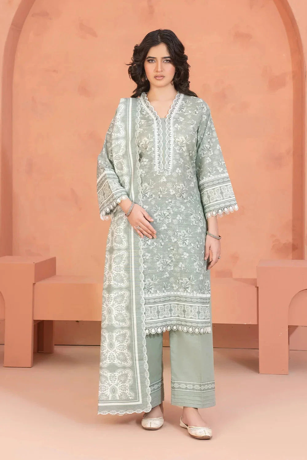 3PC Printed Unstitched Khaddar Suit KKH-3671 Printed KHAS STORES