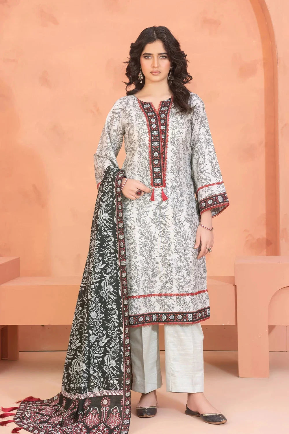3PC Printed Unstitched Khaddar Suit KKH-3676 Printed KHAS STORES