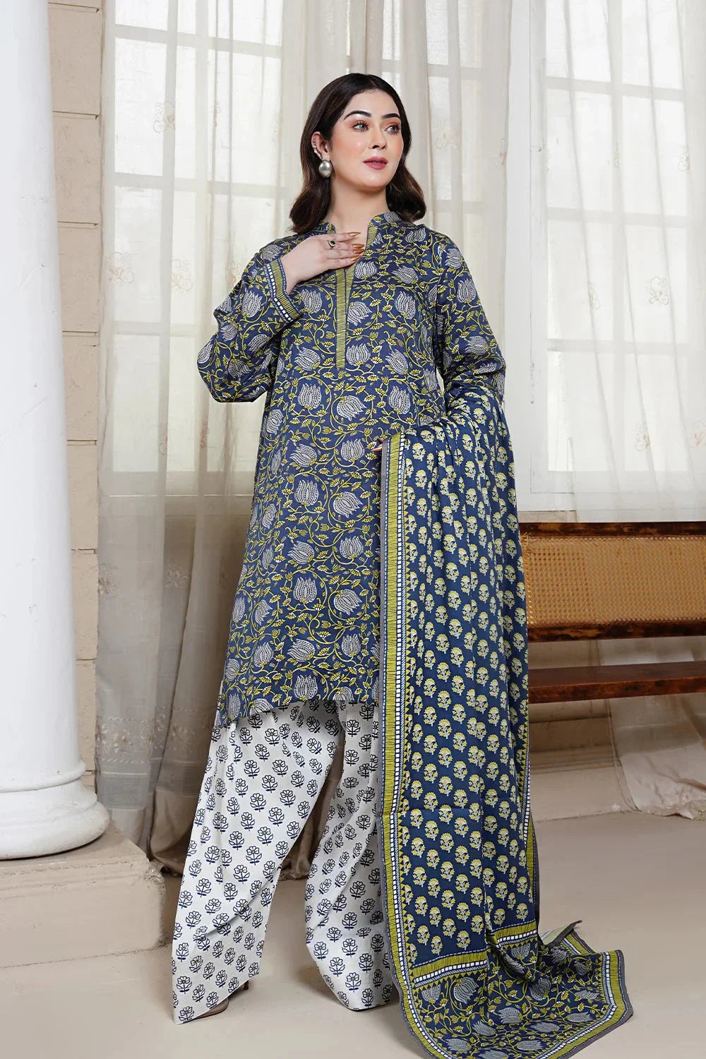 3PC Printed Unstitched Kotail Suit KKT-3643 Printed KHAS STORES
