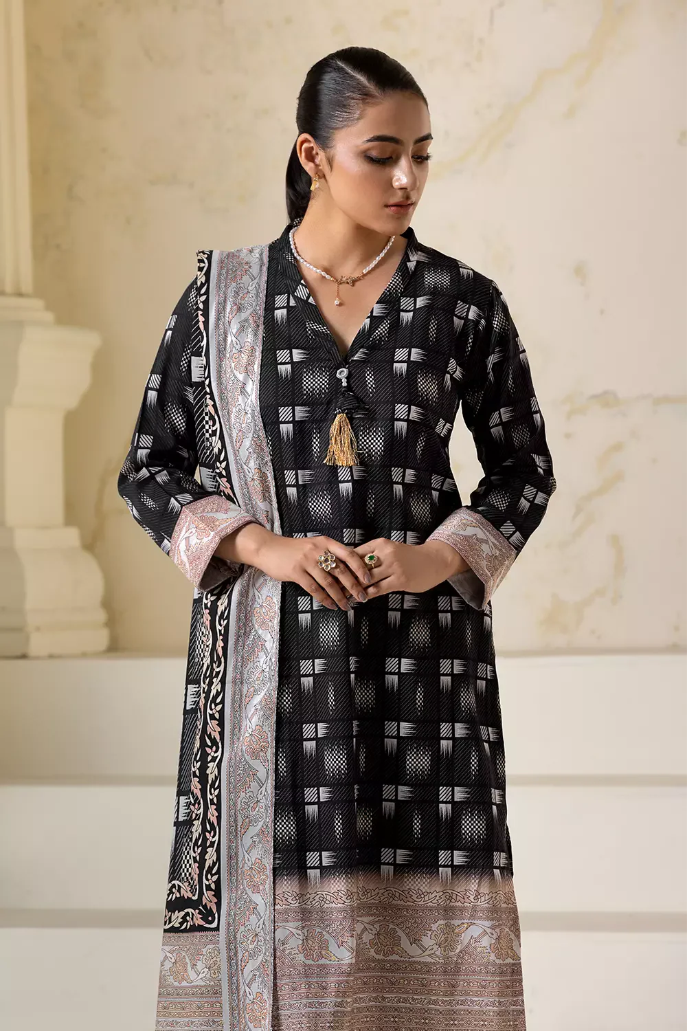 3PC Printed Unstitched Lawn Suit KLA-2751 Printed KHAS STORES