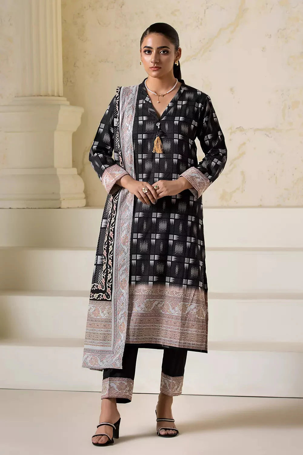 3PC Printed Unstitched Lawn Suit KLA-2751 Printed KHAS STORES