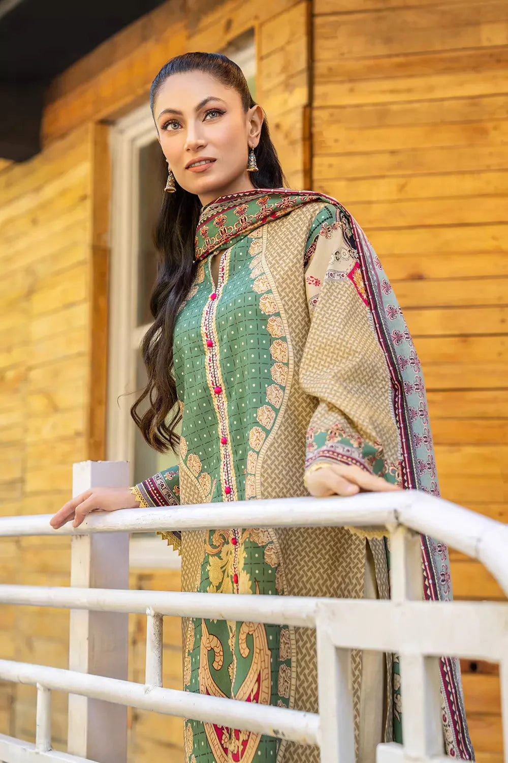 3PC Printed Unstitched Lawn Suit KLA-2756 Printed KHAS STORES
