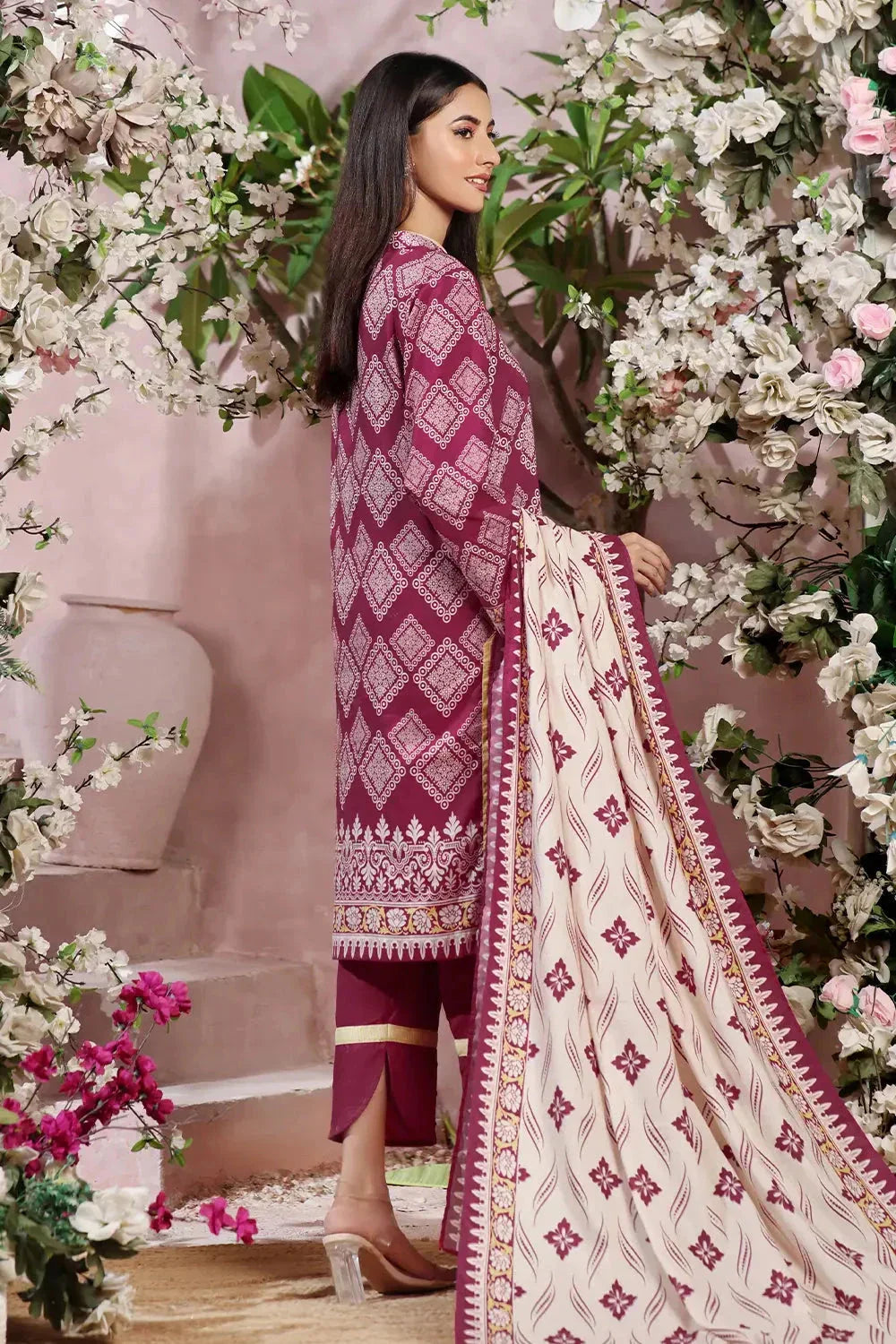 3PC Printed Unstitched Lawn Suit KLA-2790 Printed KHAS STORES