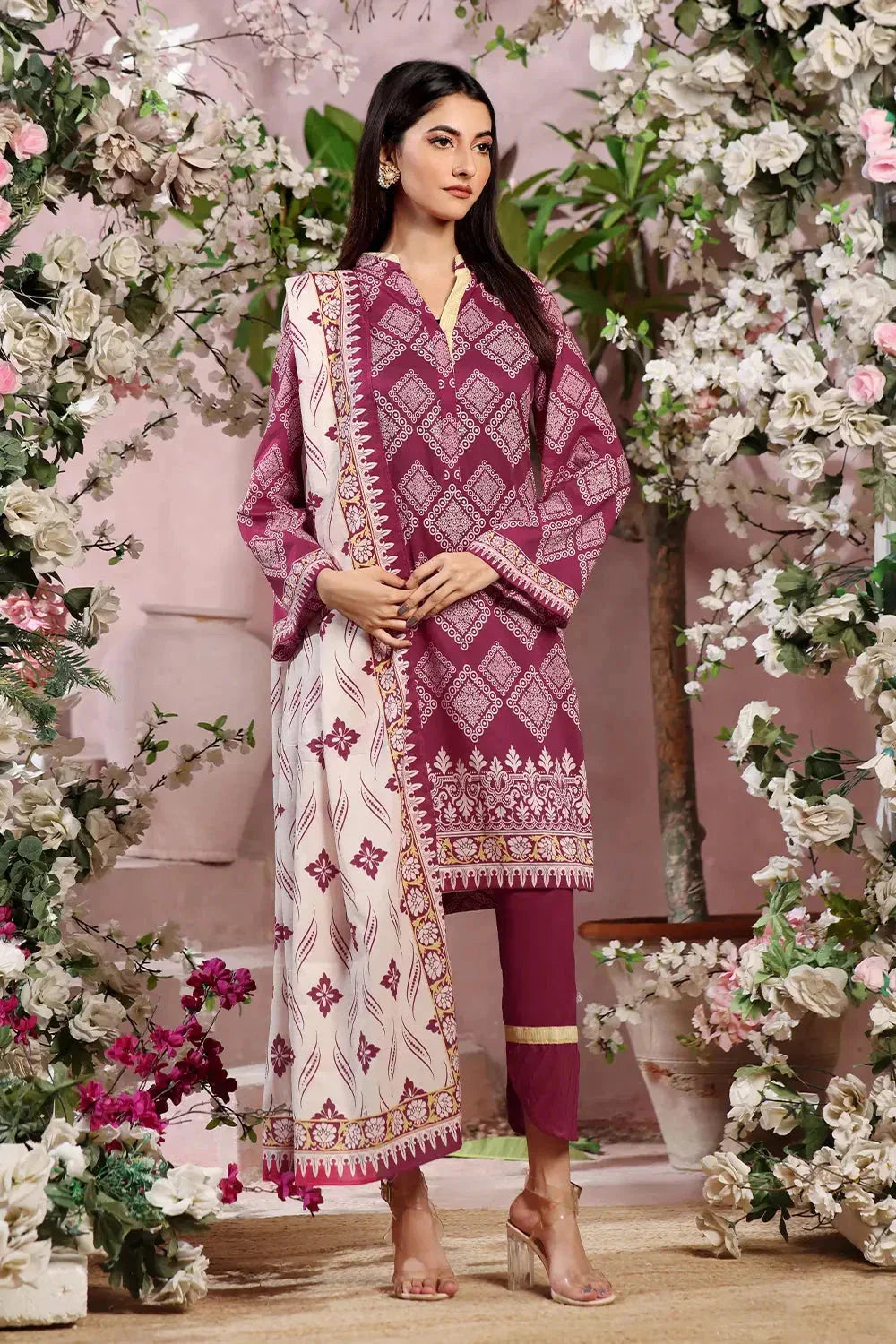 3PC Printed Unstitched Lawn Suit KLA-2790 Printed KHAS STORES