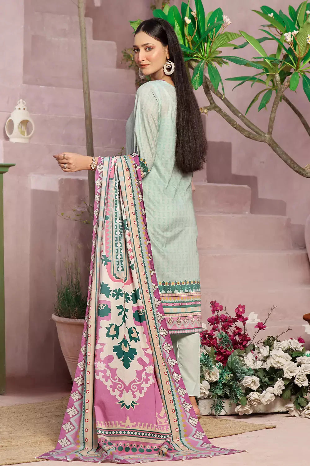 3PC Printed Unstitched Lawn Suit KLA-2795 Printed KHAS STORES