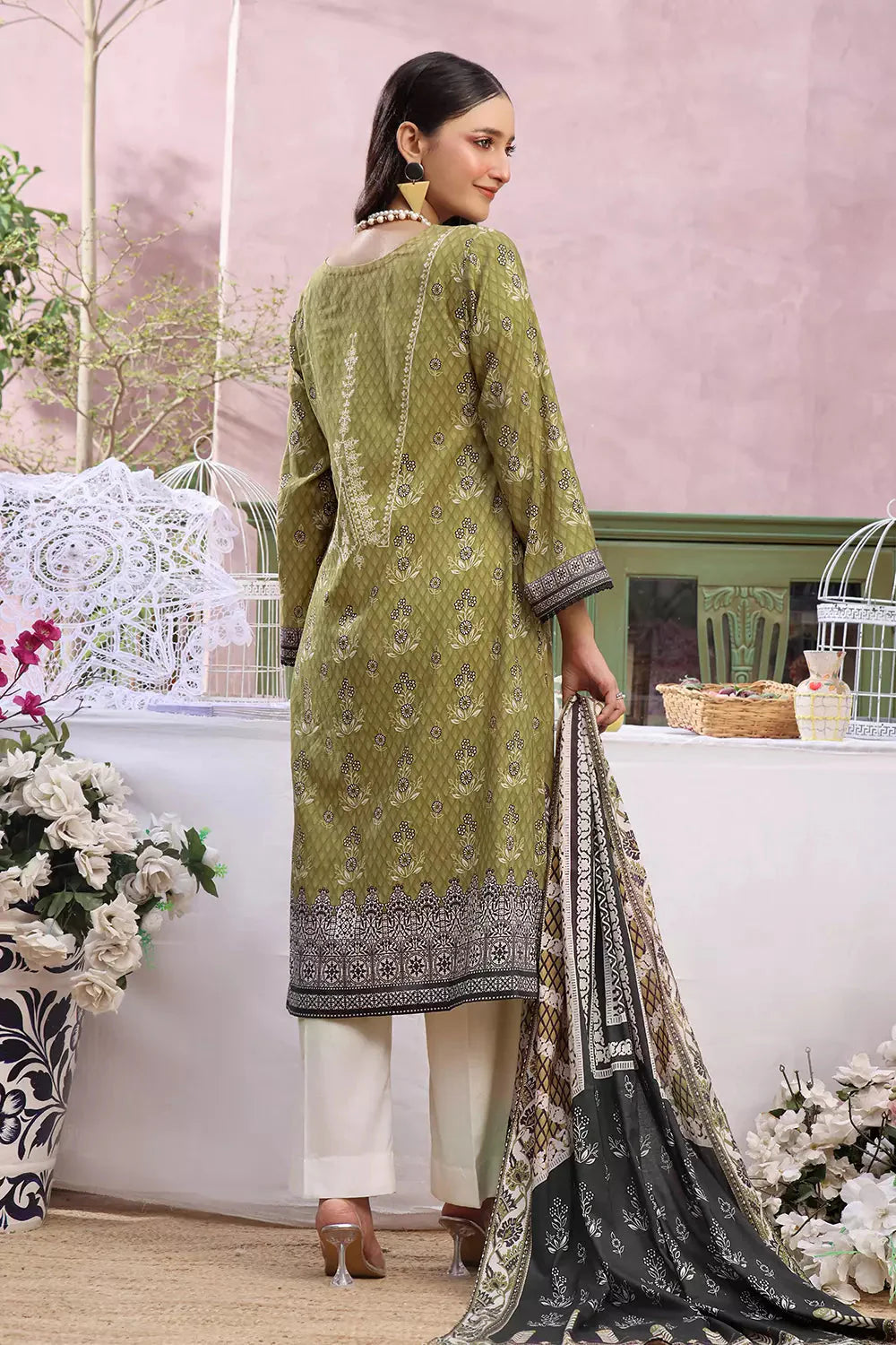 3PC Printed Unstitched Lawn Suit KLA-2797 Printed KHAS STORES