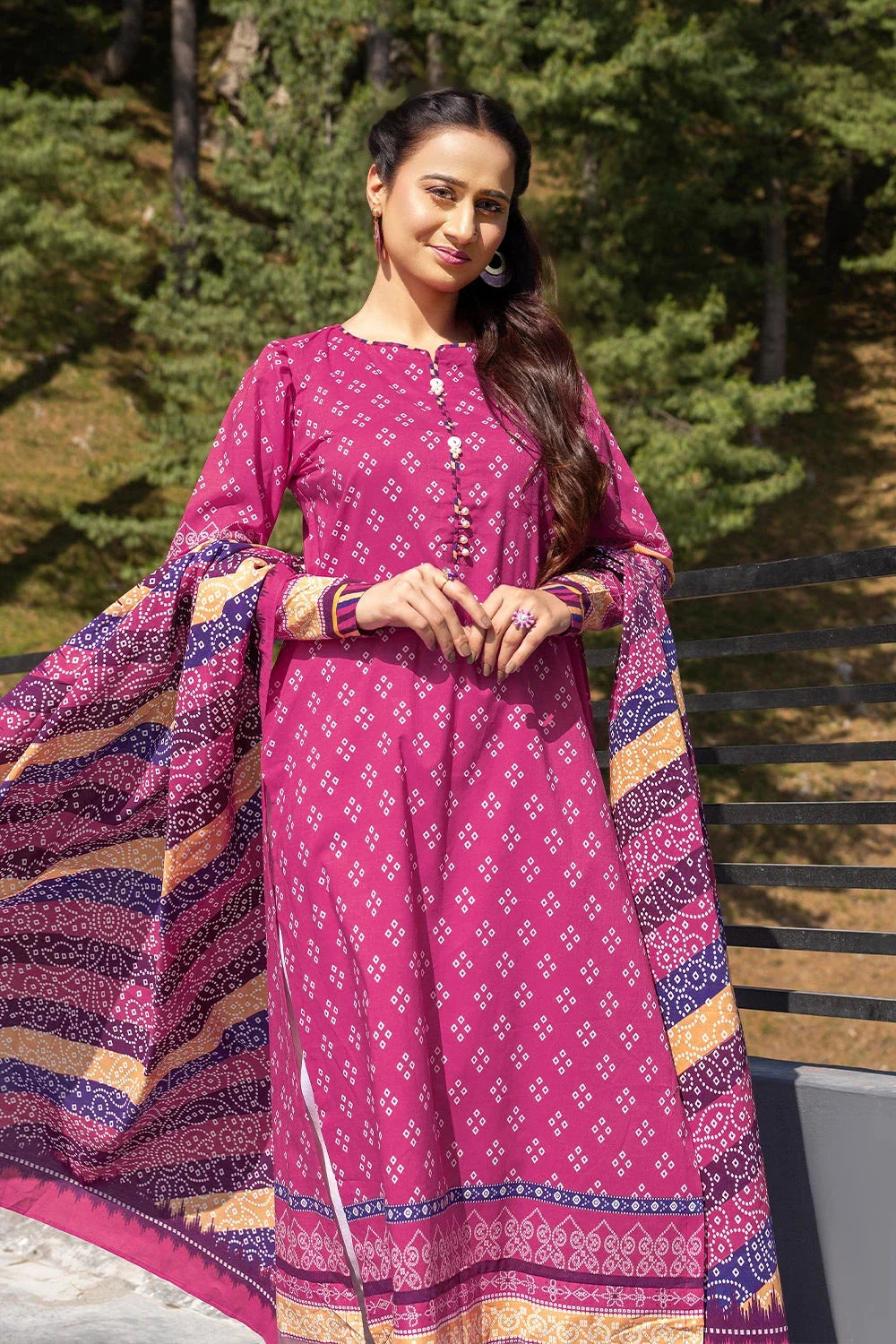 3PC Printed Unstitched Lawn Suit KLA-2800 Printed KHAS STORES