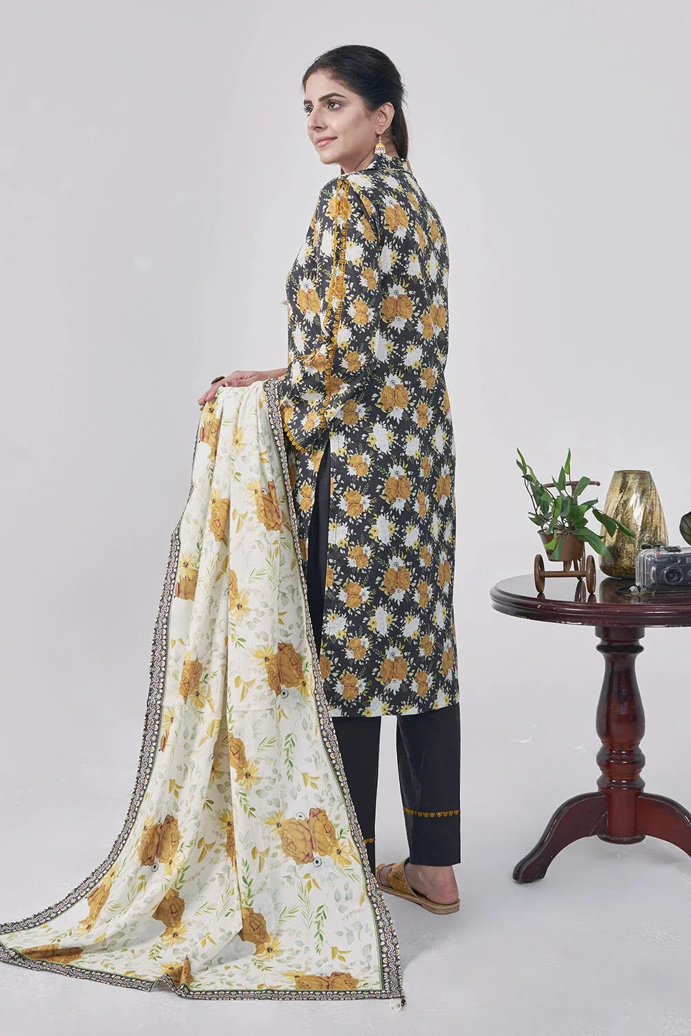 3PC Printed Unstitched Lawn Suit KLA-3036 Printed KHAS STORES