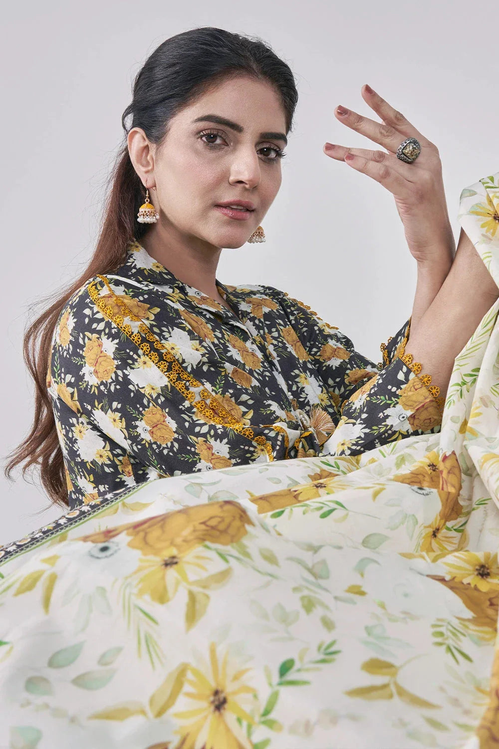 3PC Printed Unstitched Lawn Suit KLA-3036 Printed KHAS STORES