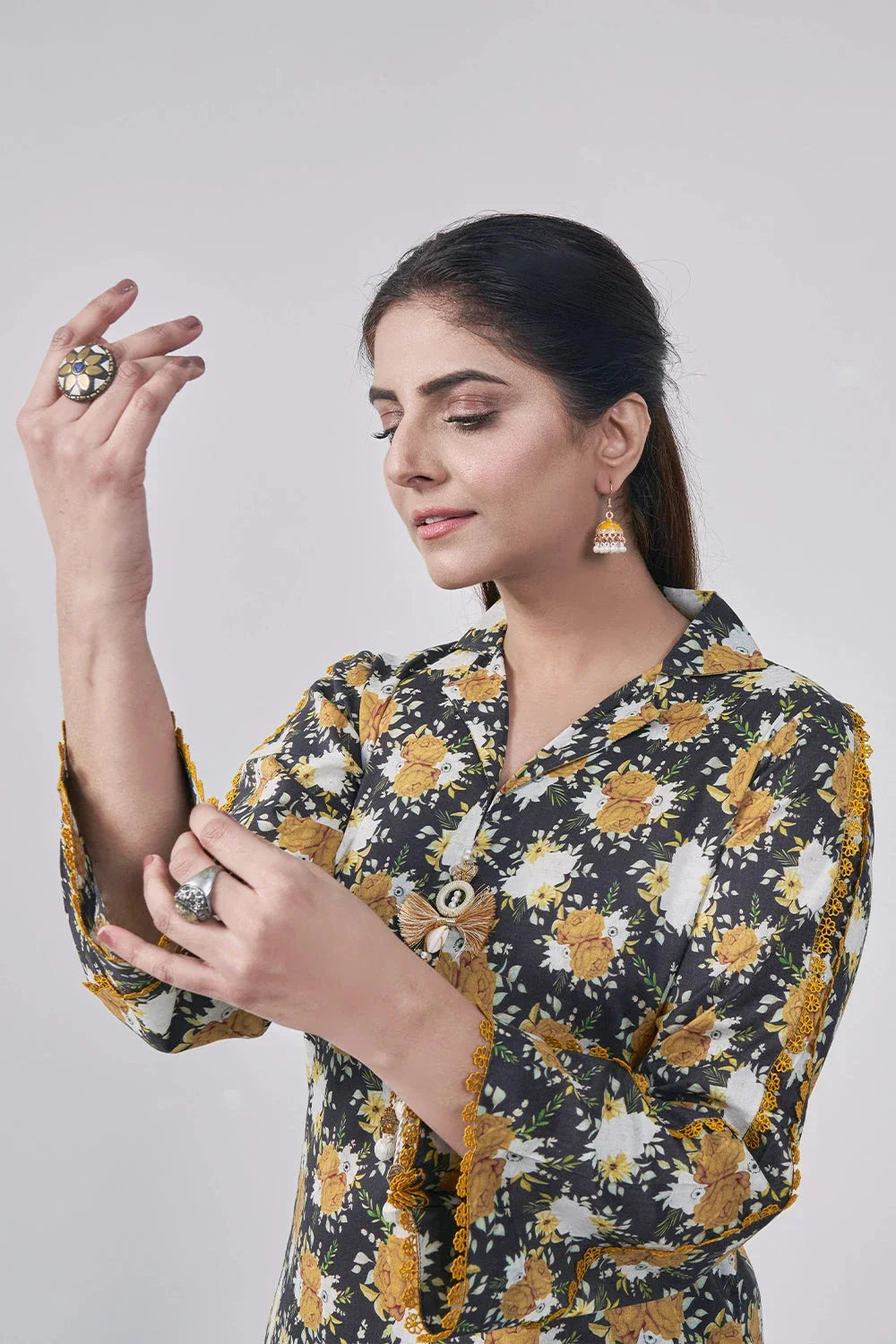 3PC Printed Unstitched Lawn Suit KLA-3036 Printed KHAS STORES
