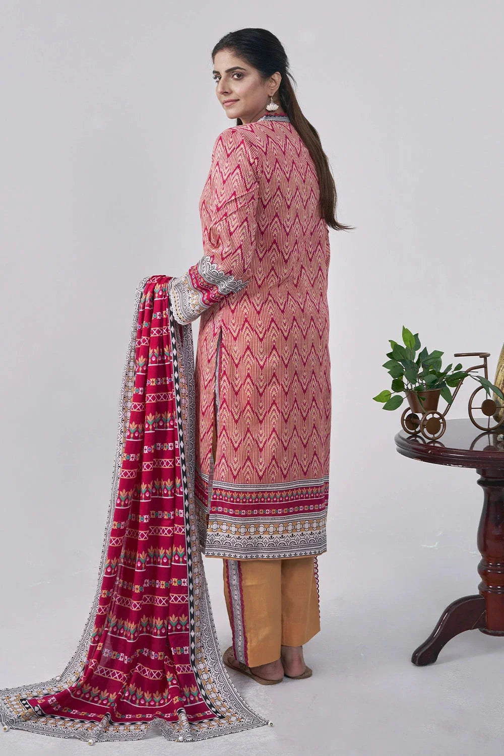 3PC Printed Unstitched Lawn Suit KLA-3037 Printed KHAS STORES