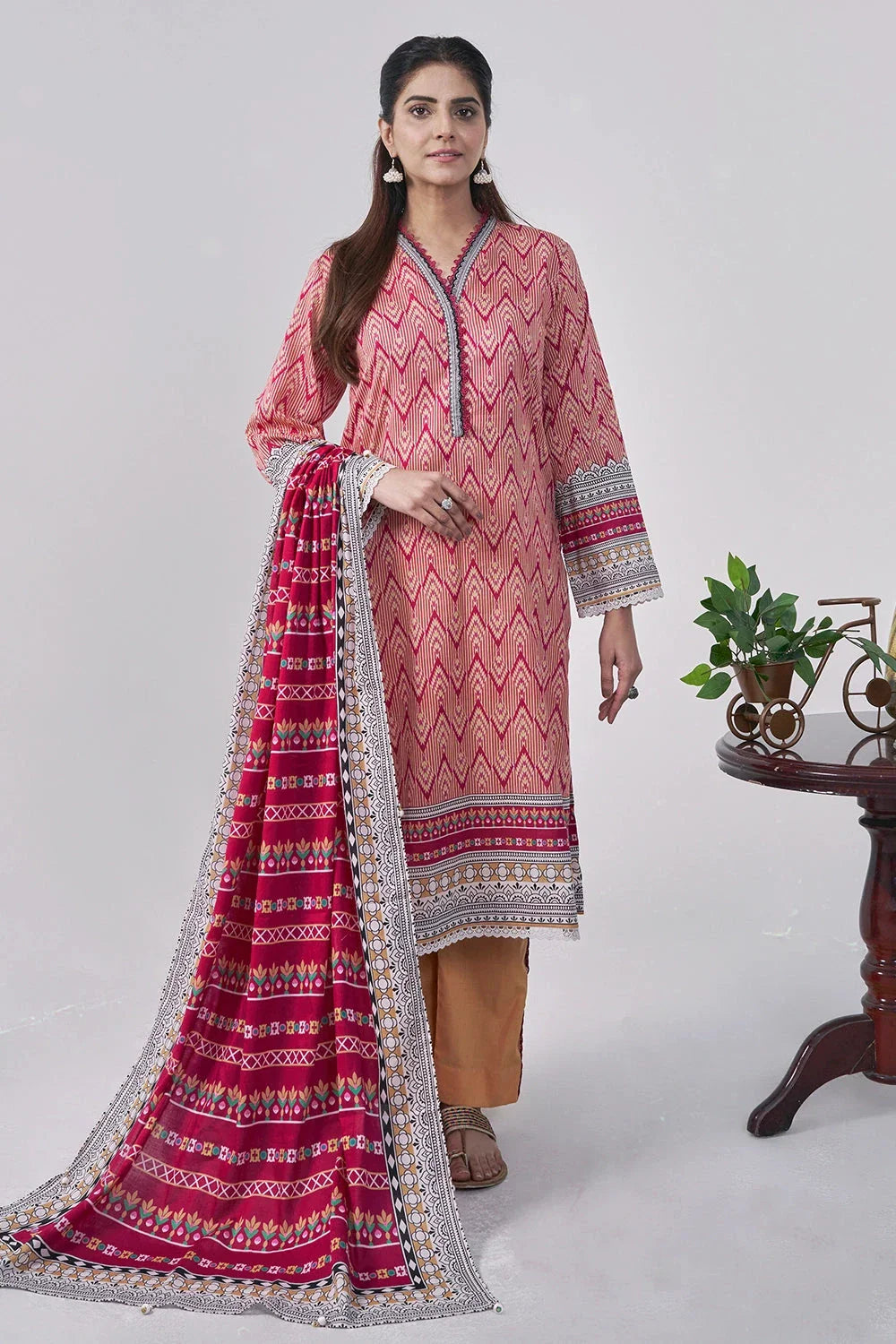 3PC Printed Unstitched Lawn Suit KLA-3037 Printed KHAS STORES