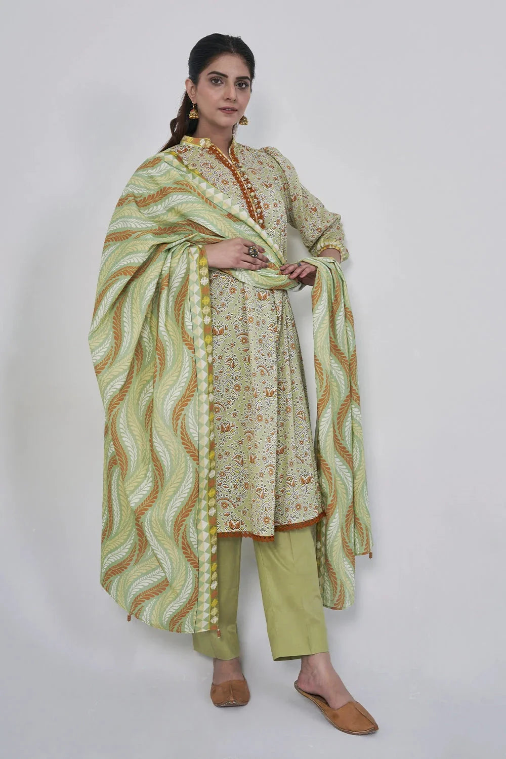 3PC Printed Unstitched Lawn Suit KLA-3040 Printed KHAS STORES