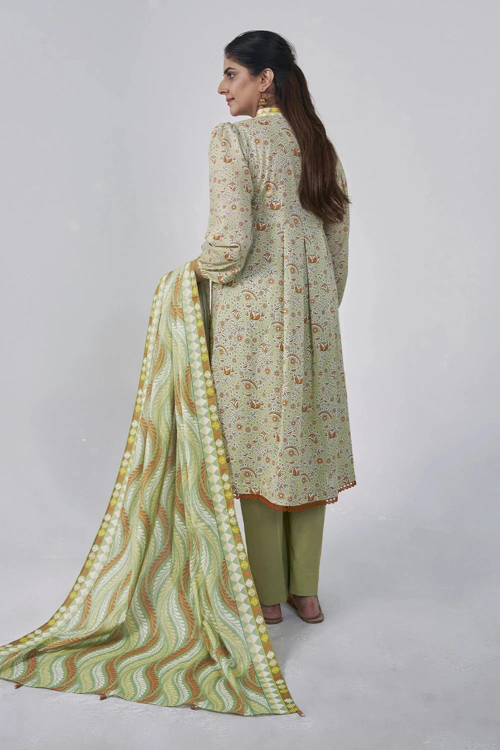 3PC Printed Unstitched Lawn Suit KLA-3040 Printed KHAS STORES