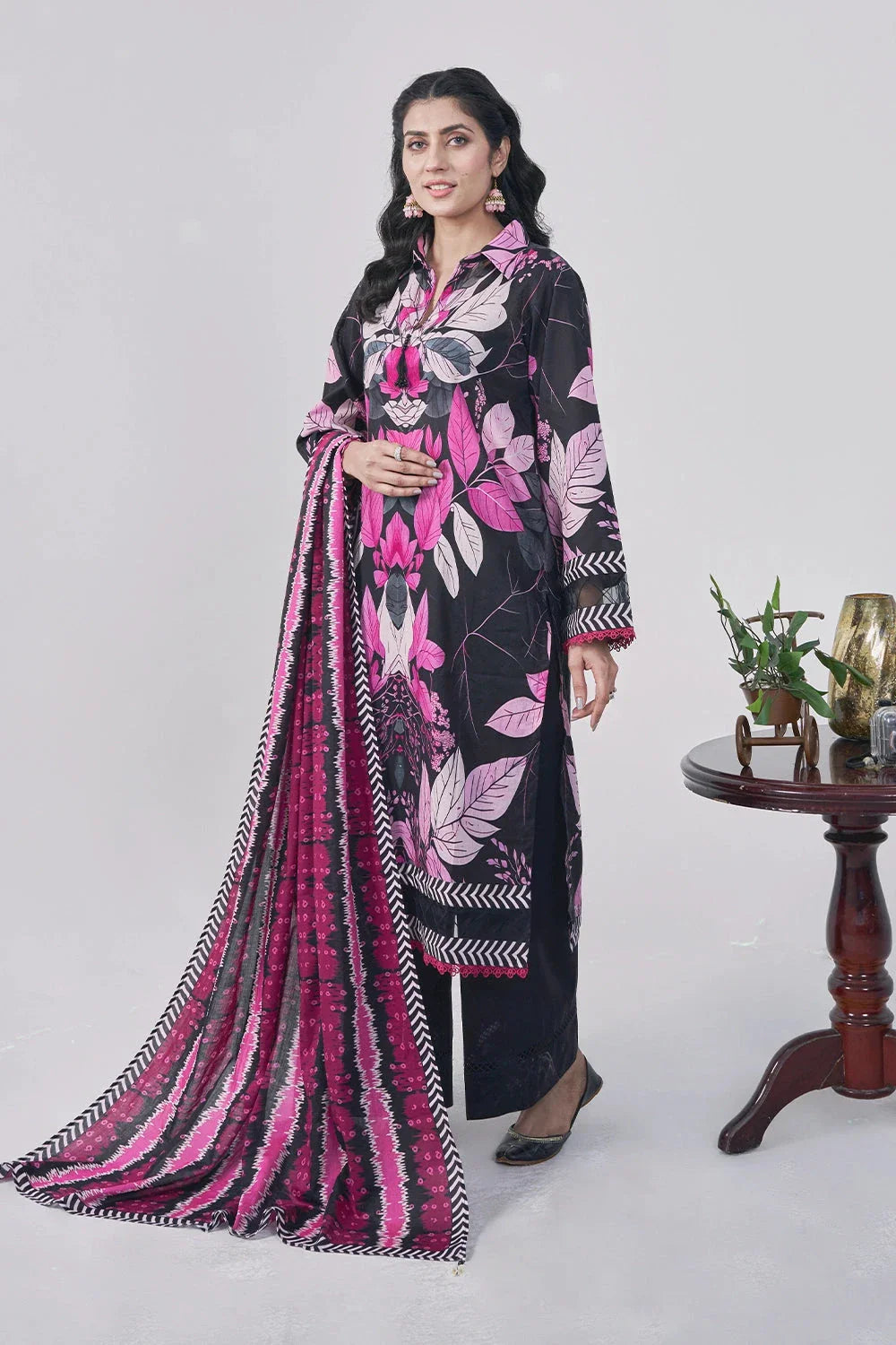 3PC Printed Unstitched Lawn Suit KLA-3041 Printed KHAS STORES