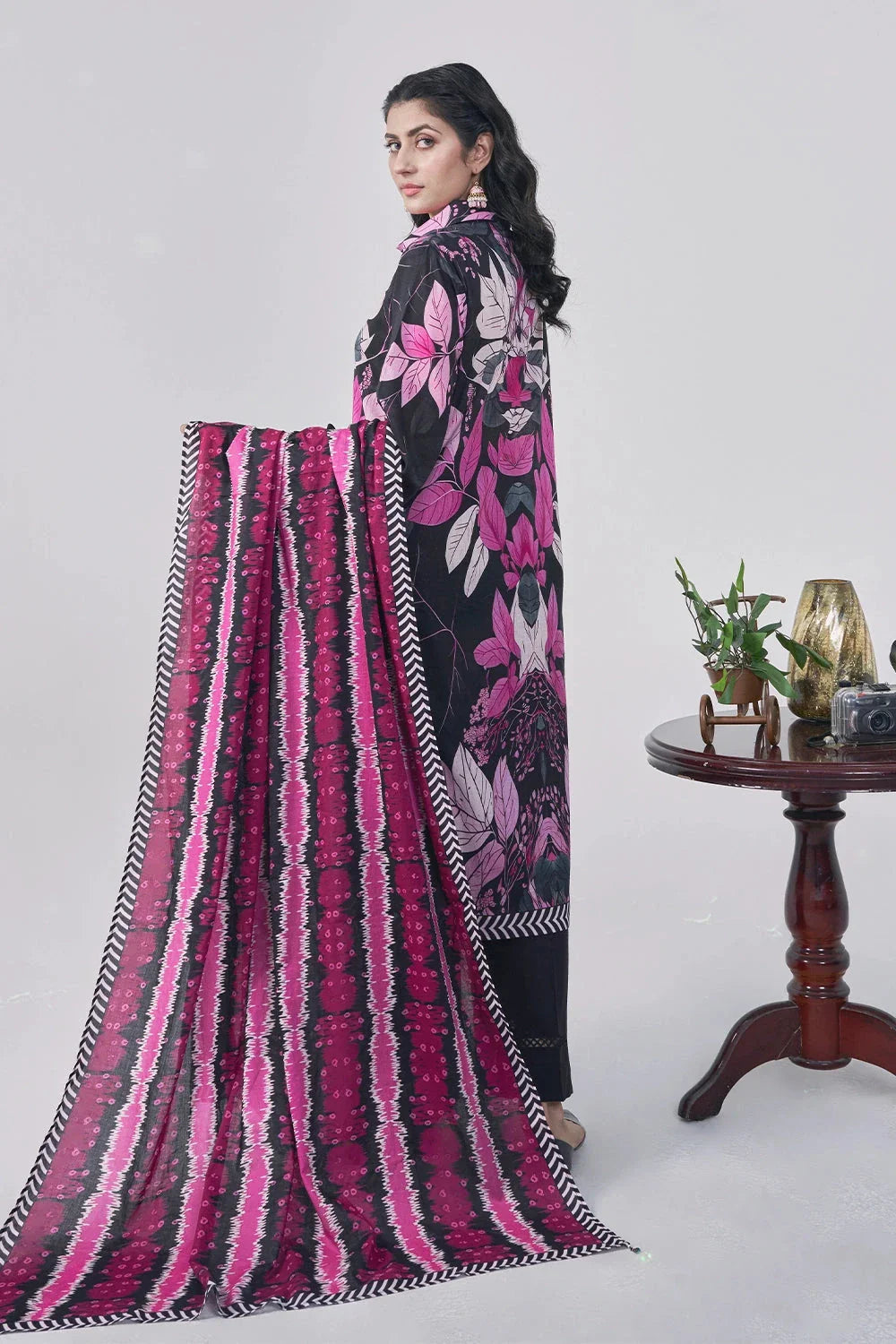 3PC Printed Unstitched Lawn Suit KLA-3041 Printed KHAS STORES