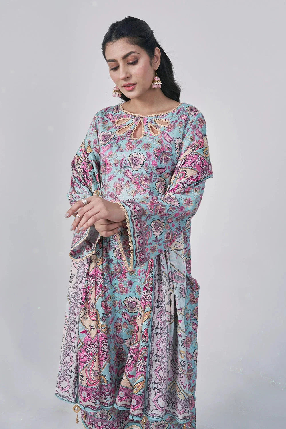 3PC Printed Unstitched Lawn Suit KLA-3045 Printed KHAS STORES