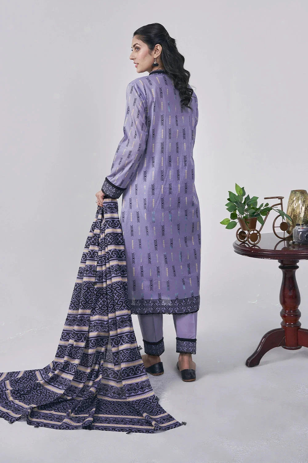 3PC Printed Unstitched Lawn Suit KLA-3046 Printed KHAS STORES