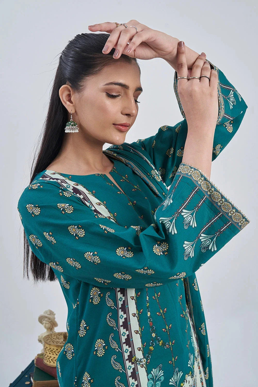3PC Printed Unstitched Lawn Suit KLA-3092 Printed KHAS STORES