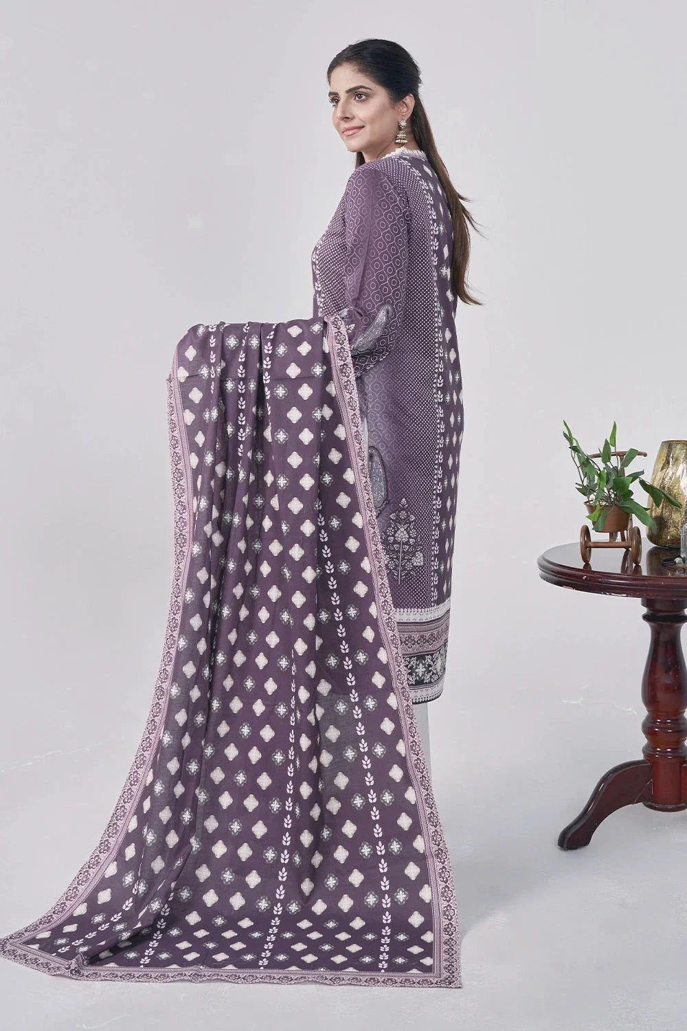 3PC Printed Unstitched Lawn Suit KLA-3094 Printed KHAS STORES