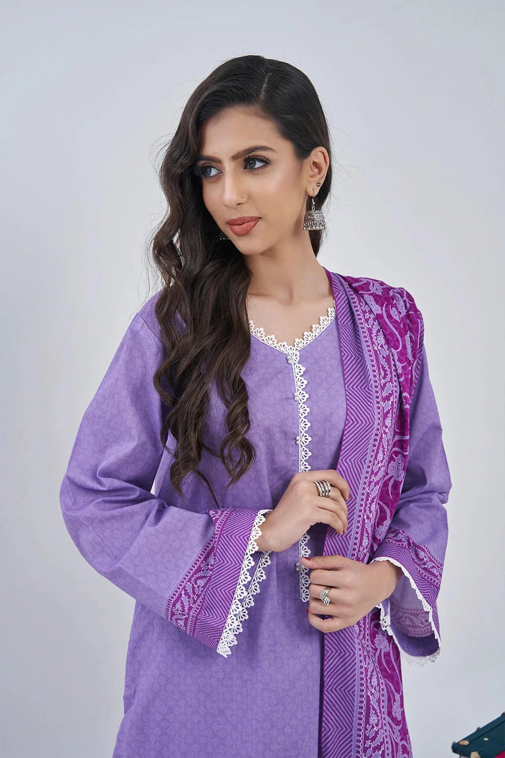 3PC Printed Unstitched Lawn Suit KLA-3095 Printed KHAS STORES