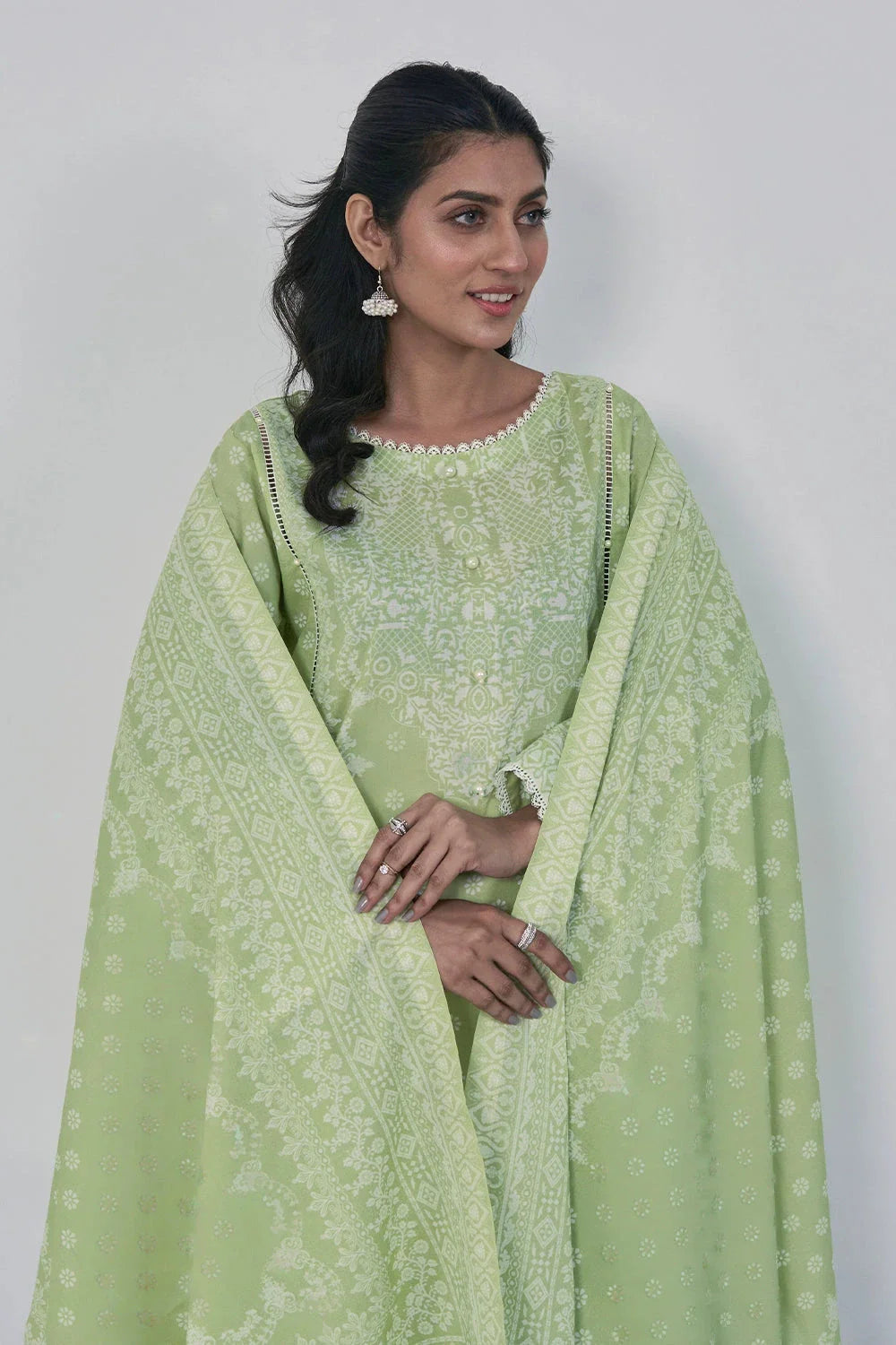 3PC Printed Unstitched Lawn Suit KLA-3099 Printed KHAS STORES