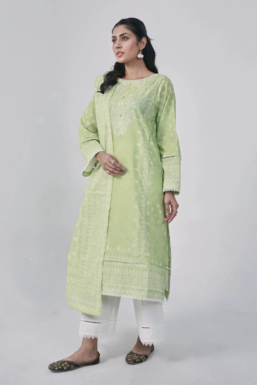 3PC Printed Unstitched Lawn Suit KLA-3099 Printed KHAS STORES