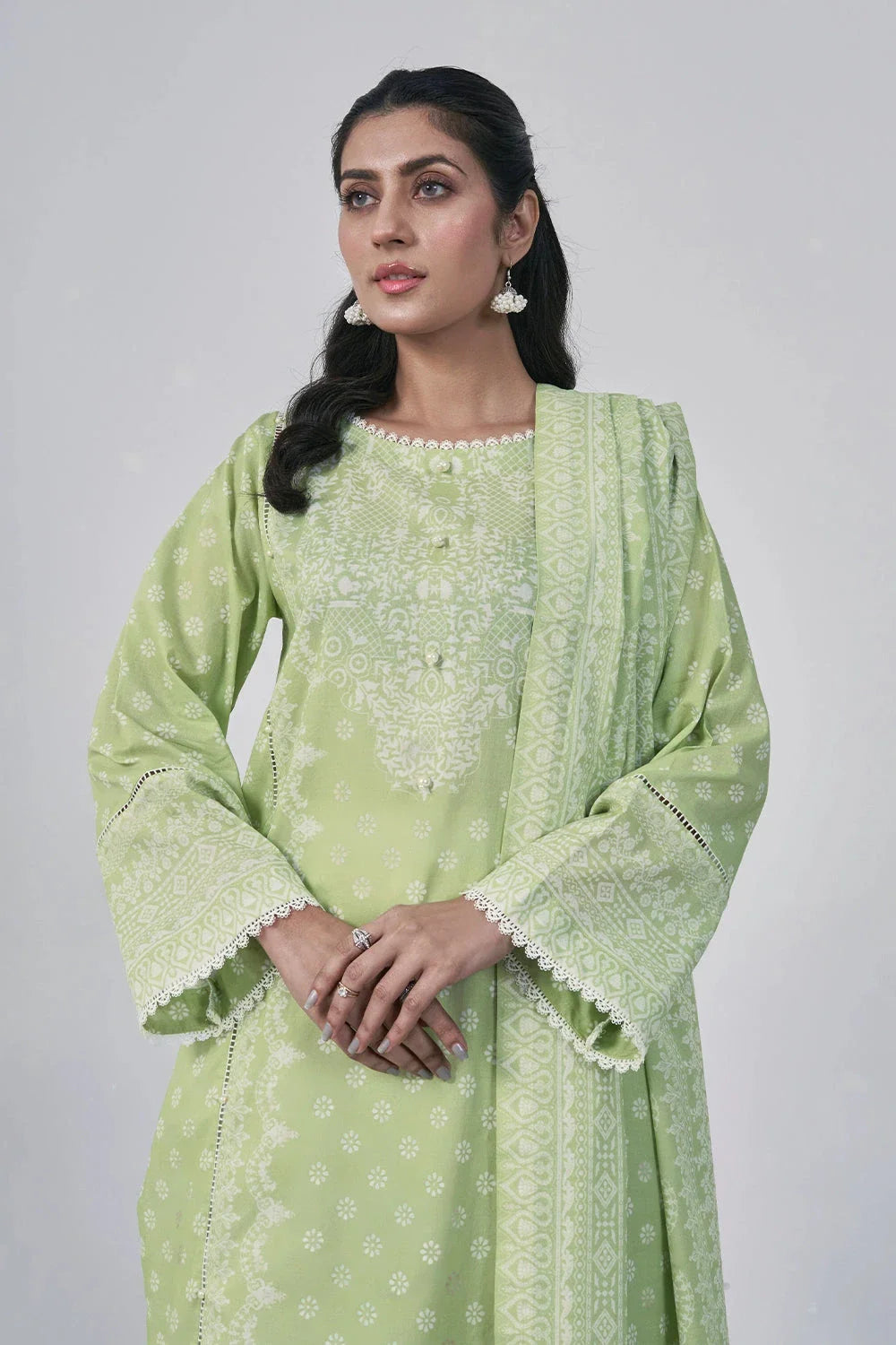 3PC Printed Unstitched Lawn Suit KLA-3099 Printed KHAS STORES