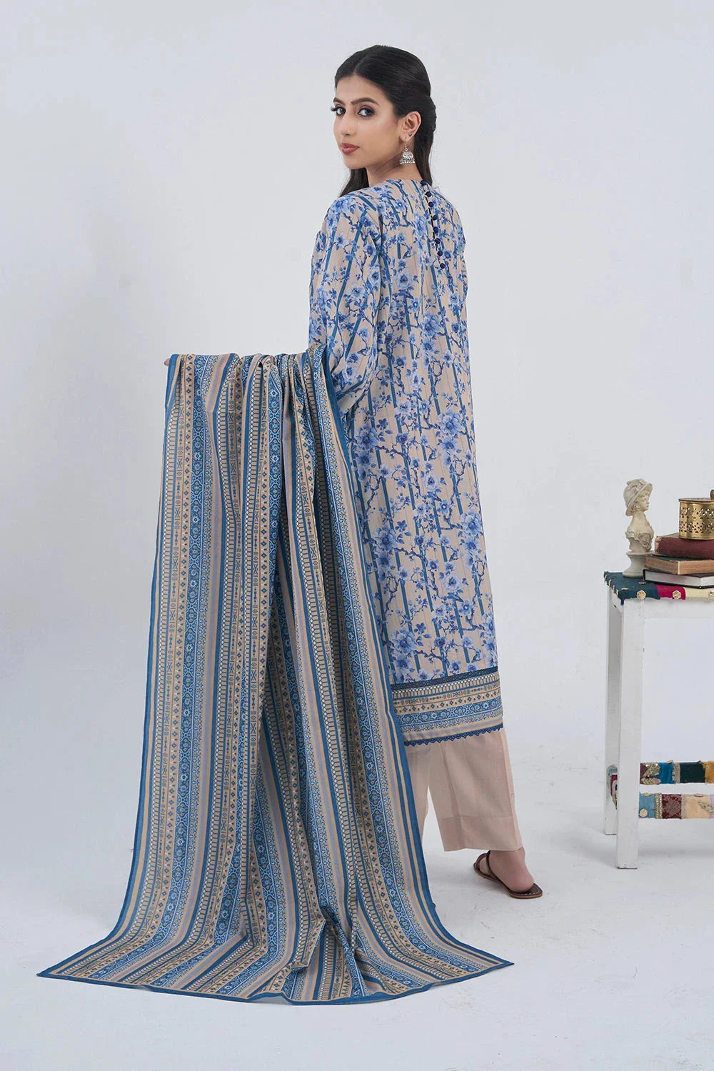 3PC Printed Unstitched Lawn Suit KLA-3100 Printed KHAS STORES