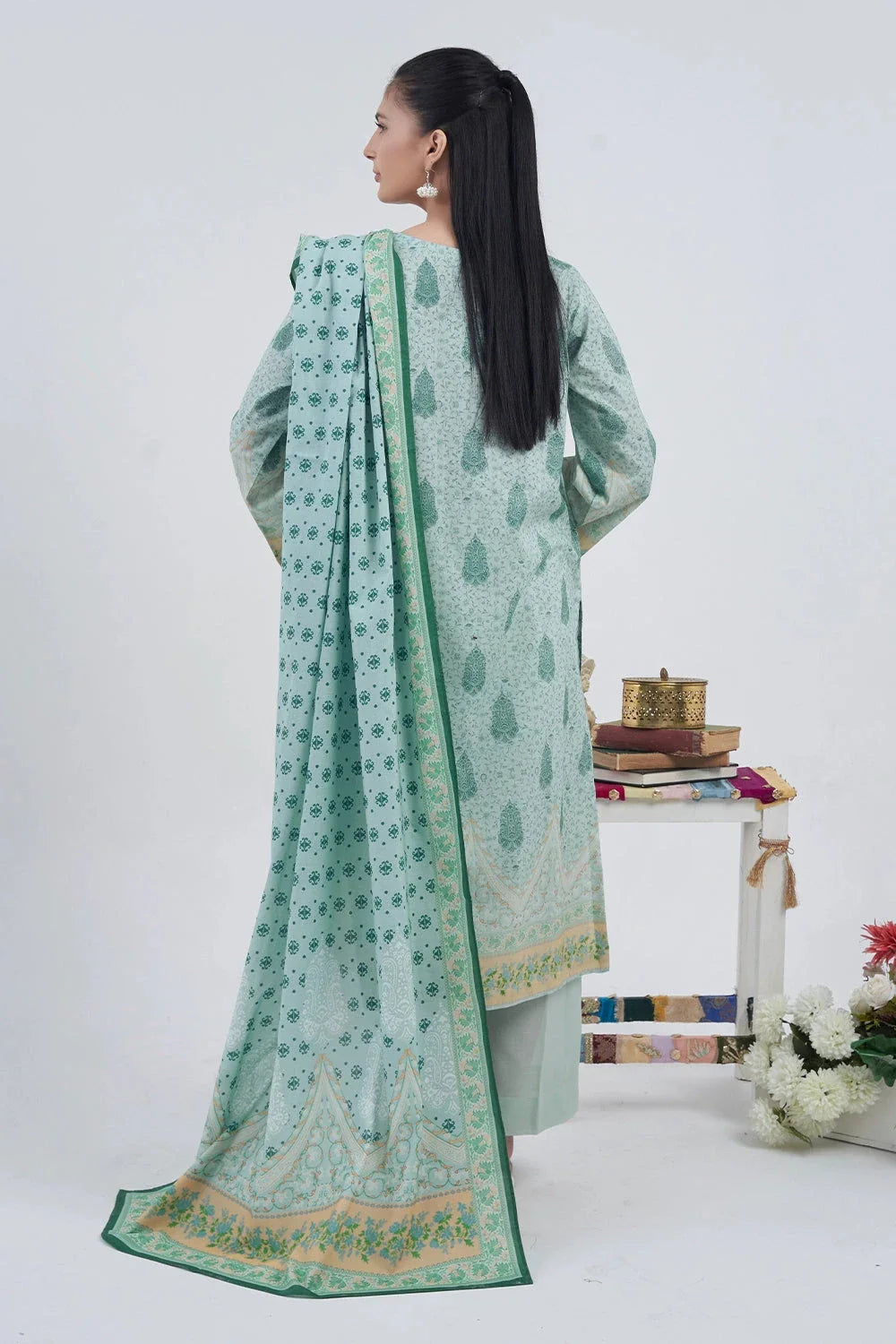 3PC Printed Unstitched Lawn Suit KLA-3103 Printed KHAS STORES