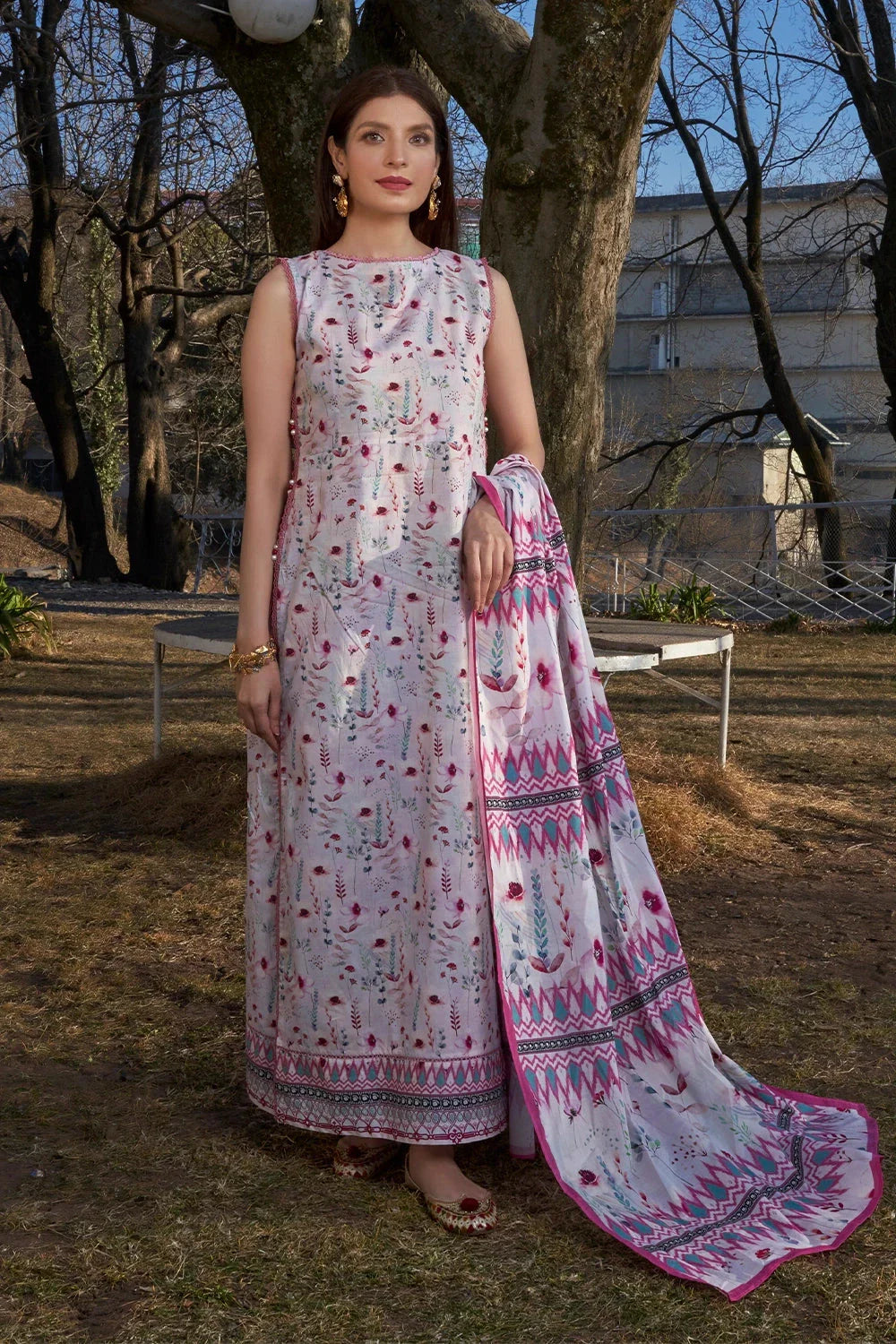 3PC Printed Unstitched Lawn Suit KLA-3104 Printed KHAS STORES