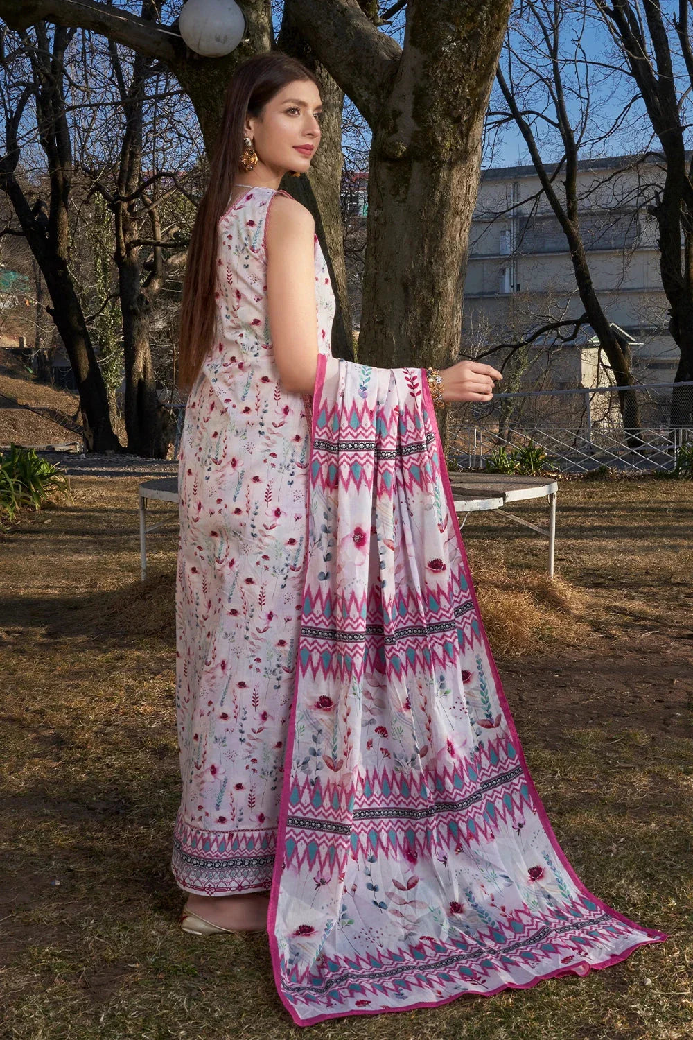 3PC Printed Unstitched Lawn Suit KLA-3104 Printed KHAS STORES