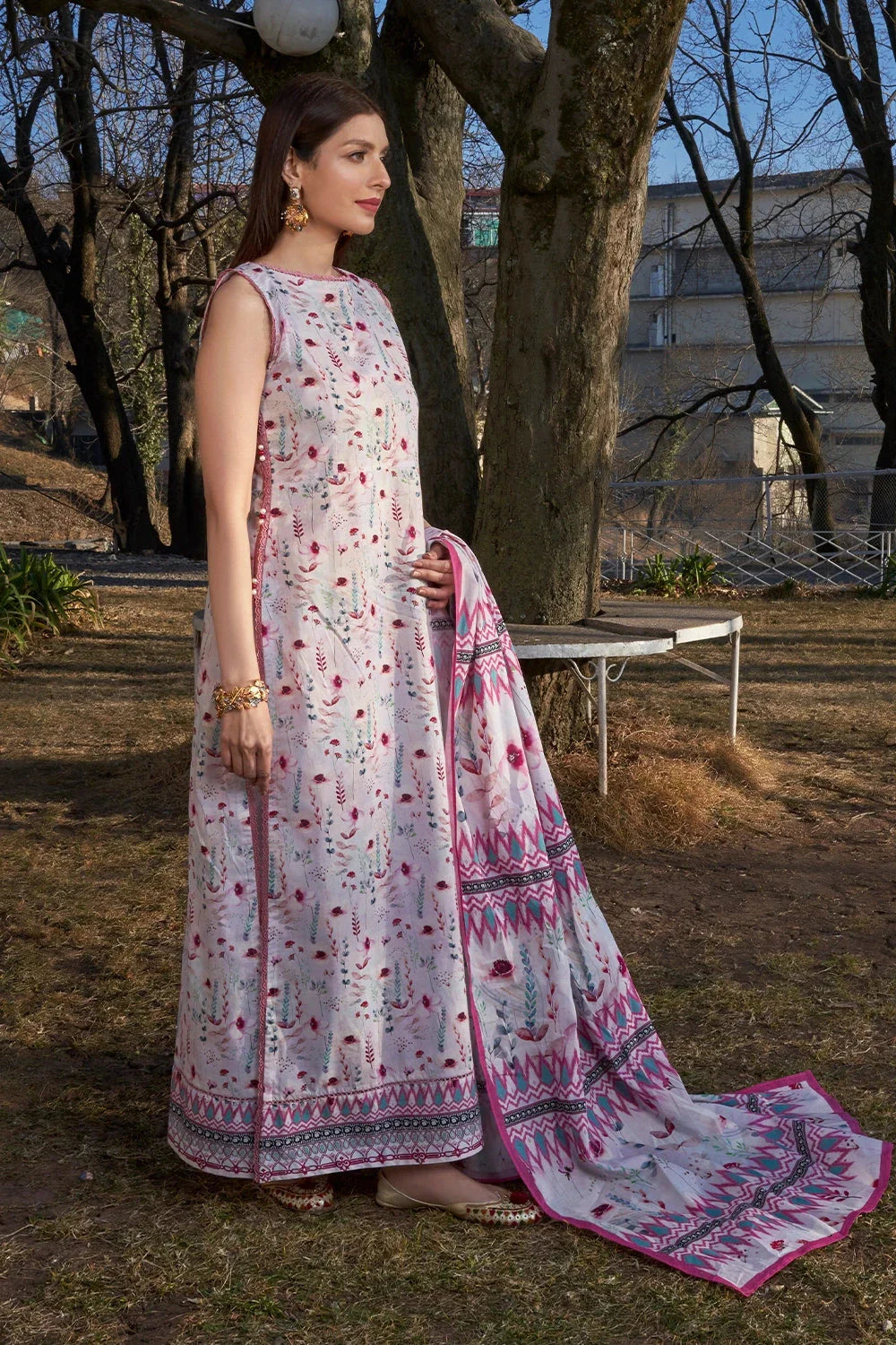 3PC Printed Unstitched Lawn Suit KLA-3104 Printed KHAS STORES