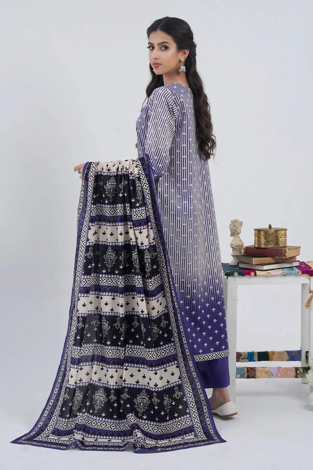 3PC Printed Unstitched Lawn Suit KLA-3105 Printed KHAS STORES